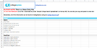 College Search Spreadsheet Template